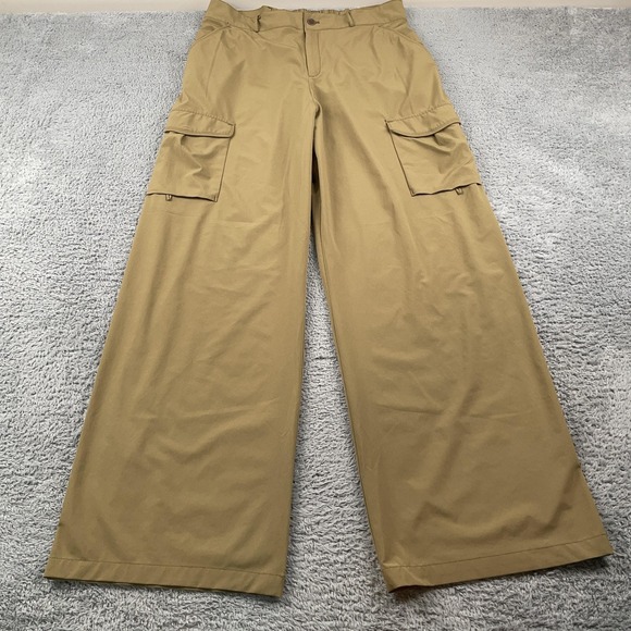 Royal Robbins Pants Womens 12 Khaki Cargo Wide Leg Stretch Hiking Outdoor Roll - Picture 2 of 11